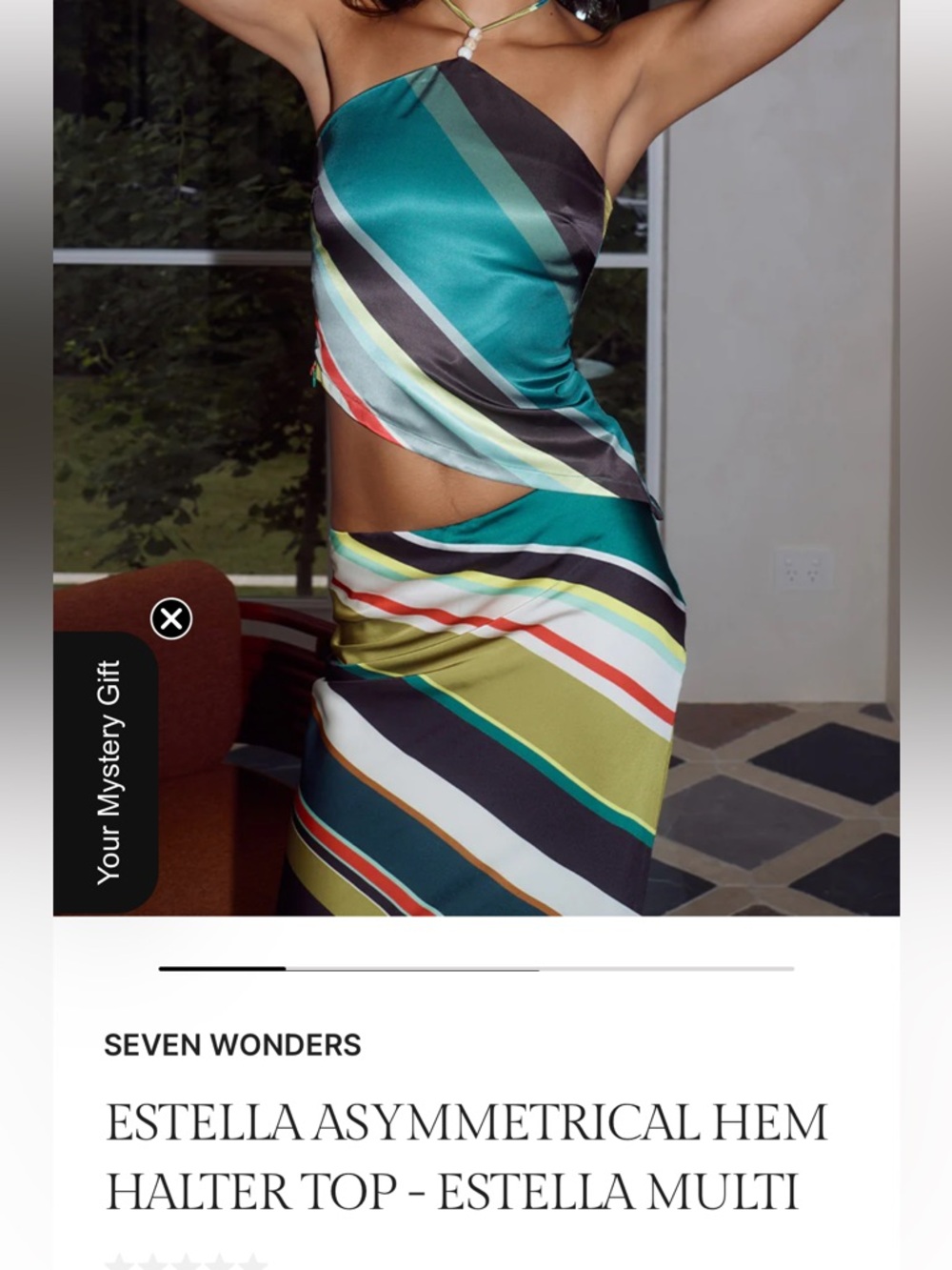 Seven Wonders Estella Multi-Color Asymmetrical Halter Two Piece Set